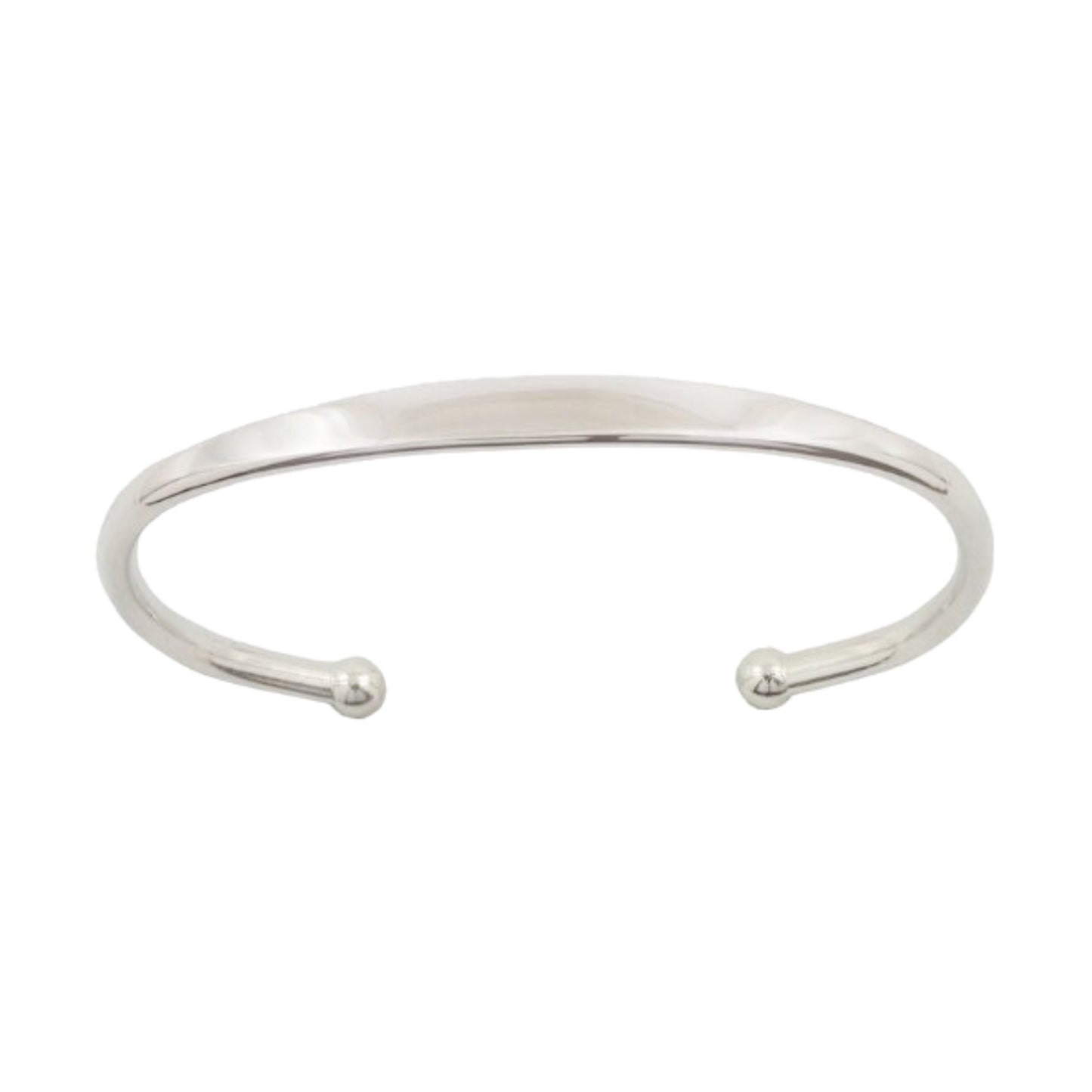 Silver bangle on a white background