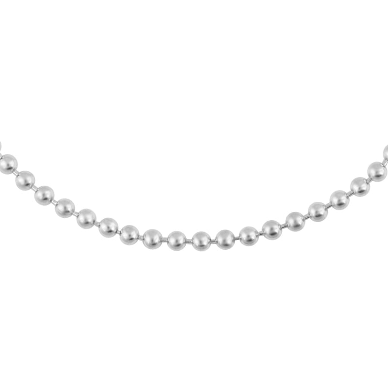 Silver ball bracelet on a white background
