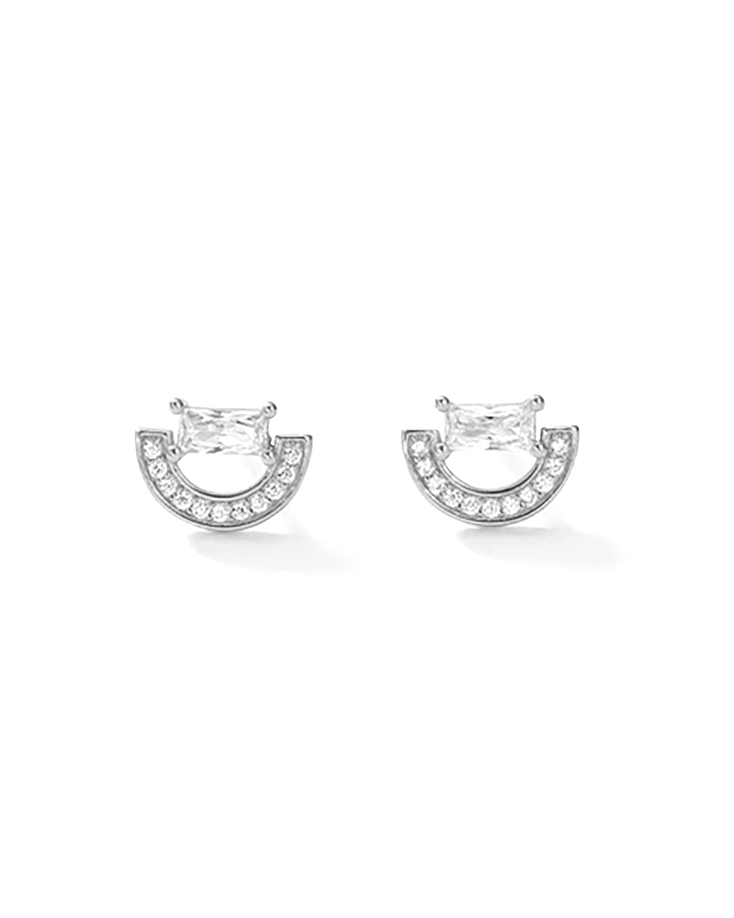 Arched silver stud