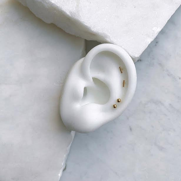 Tiny Gold Bar Studs