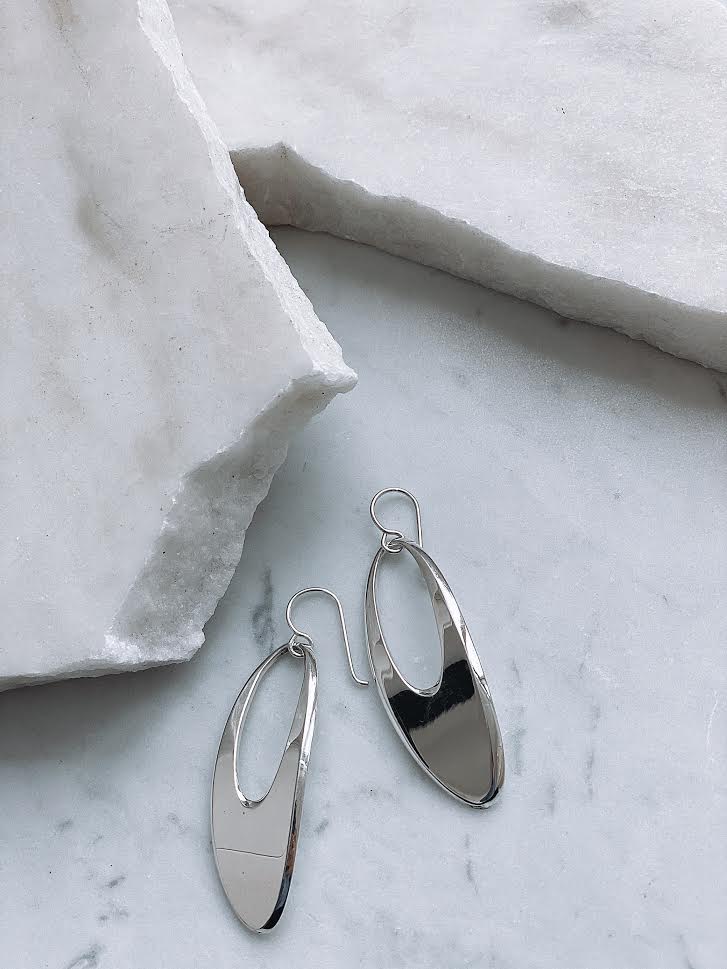 Elongated Oval Earrings