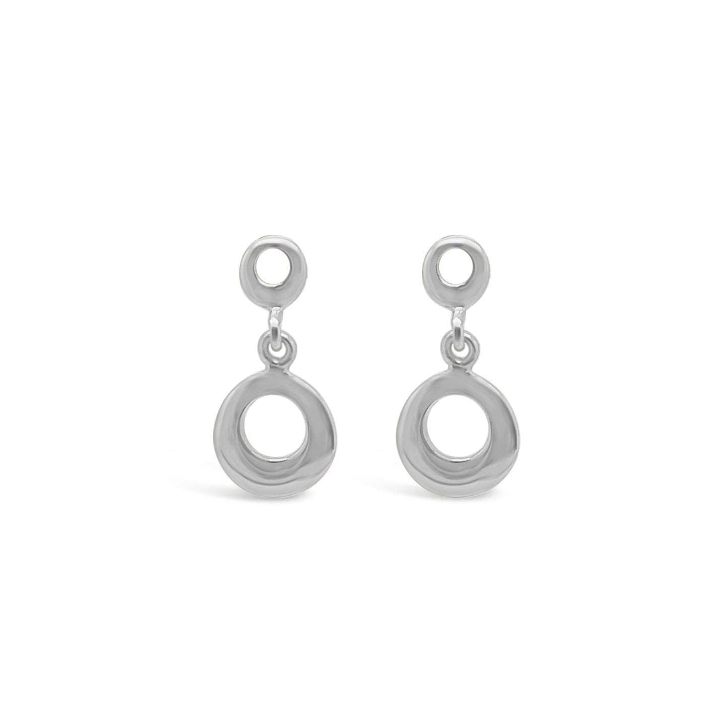 Tiny Circle Drop Earrings