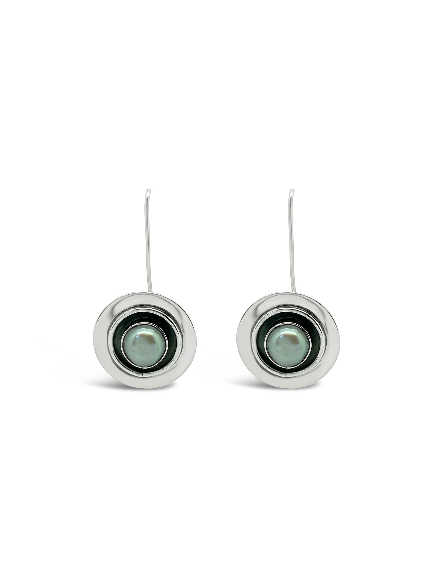 Oxidised Pearl Earrings