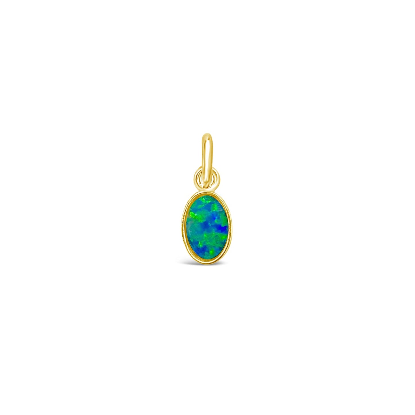 Oval Opal Charm, Gold