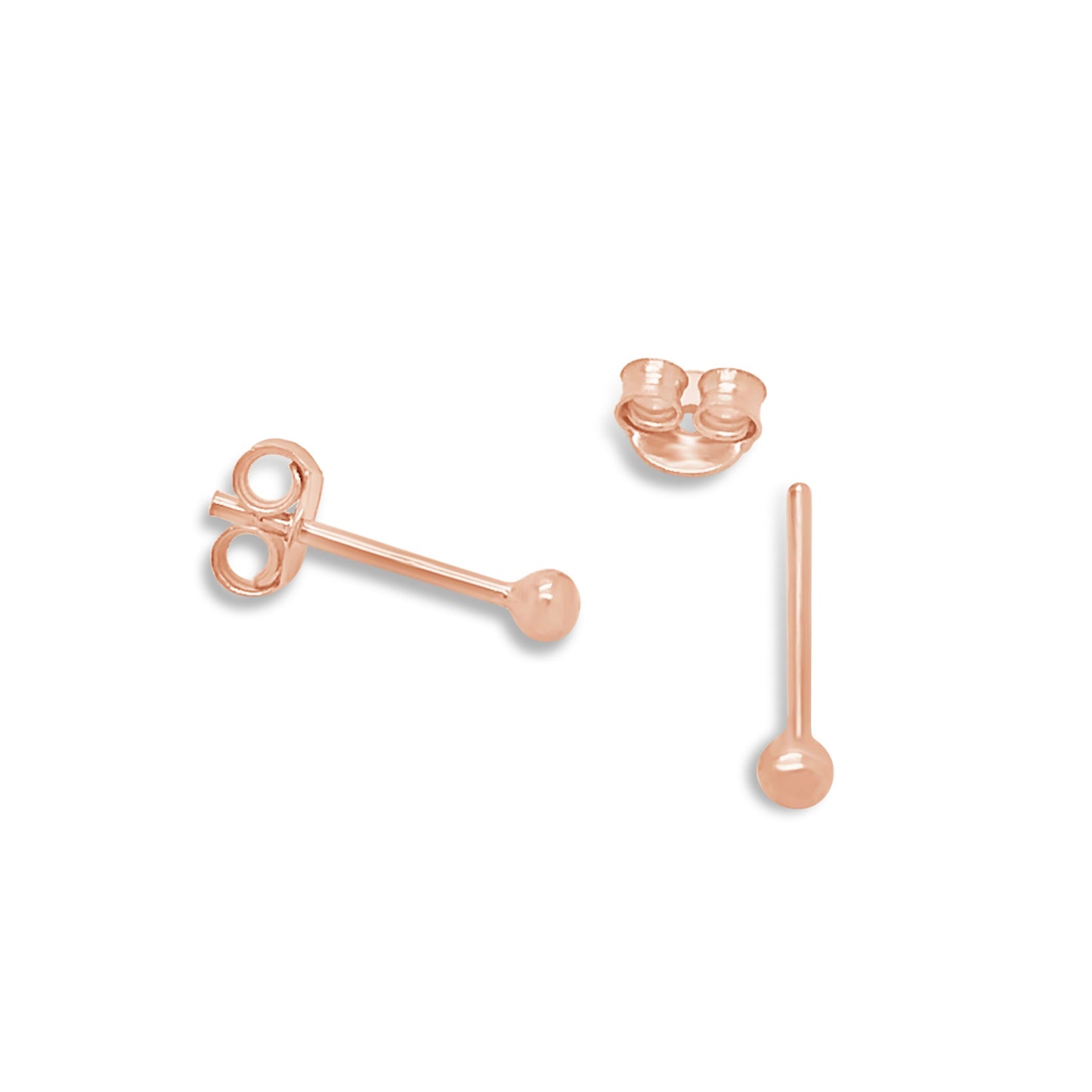 Tiny Rose Gold Ball Studs