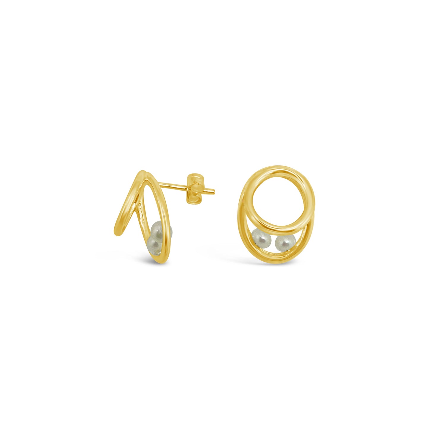Eternal Pearl Earrings, Gold