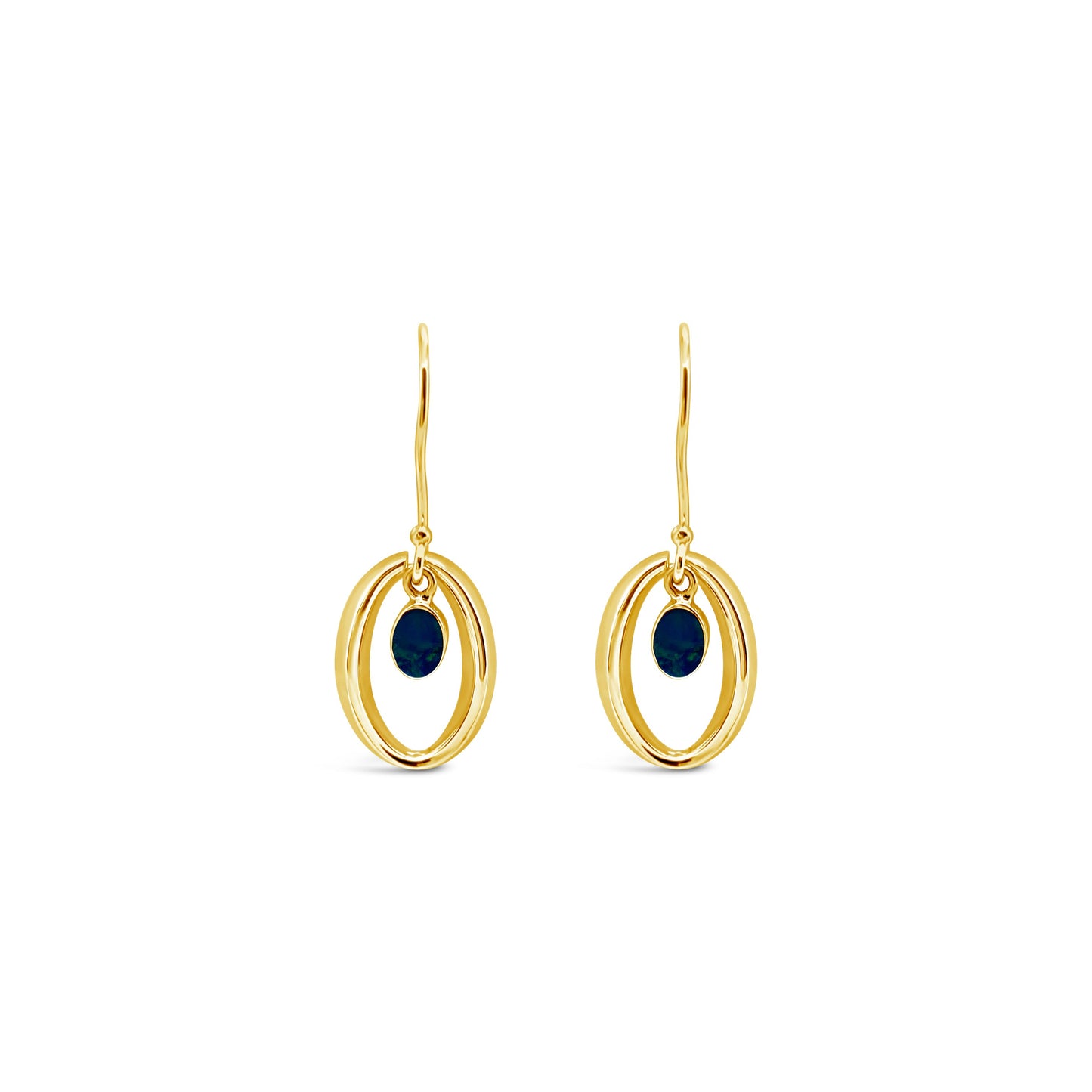 Halo'd Opal Earrings Gold