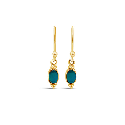 Opal Trio Earrings, Gold