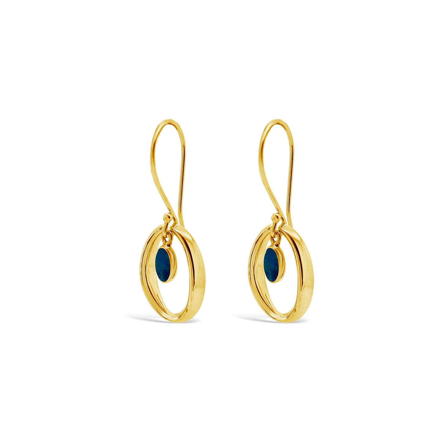 Halo'd Opal Earrings Gold