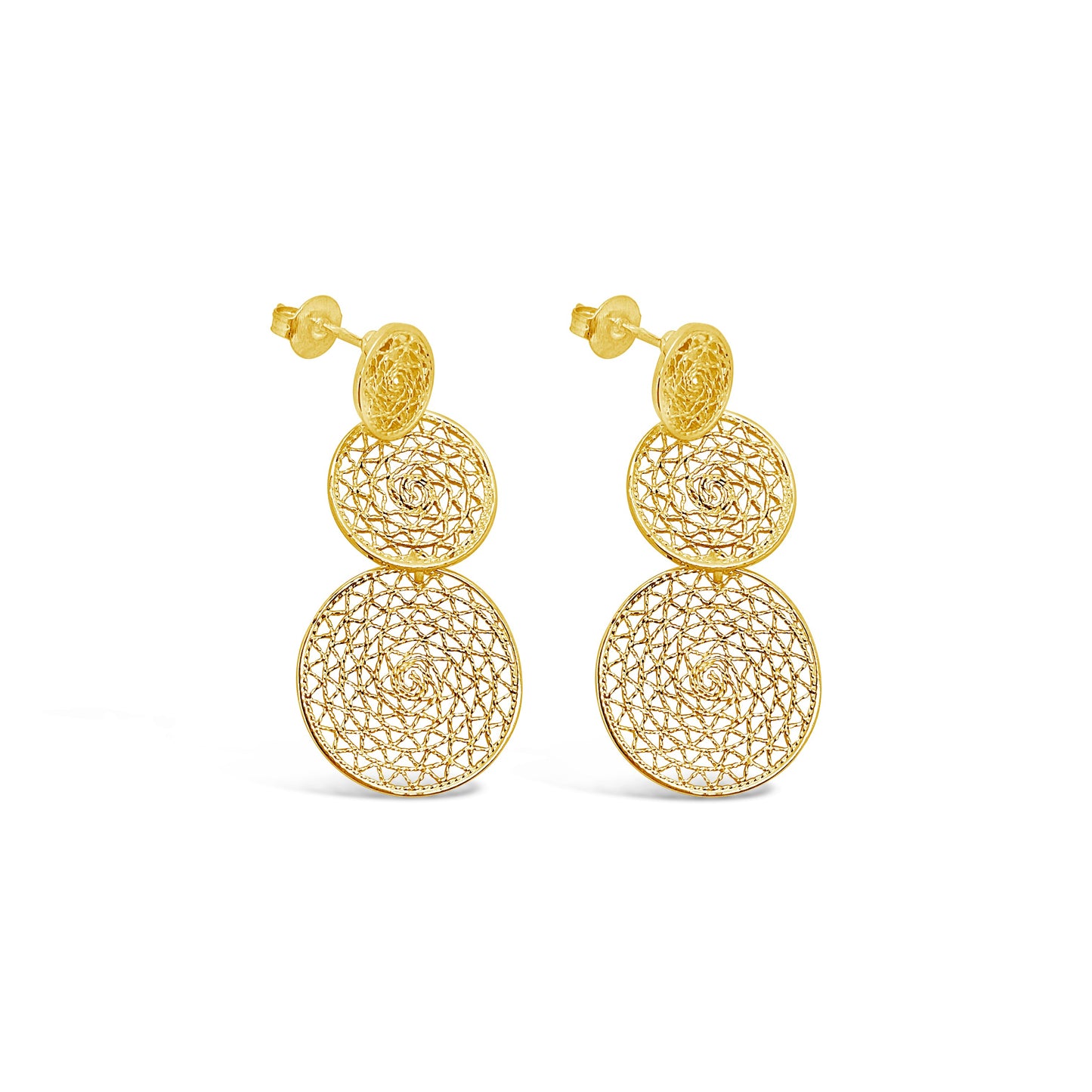 Oriental Earrings, Gold