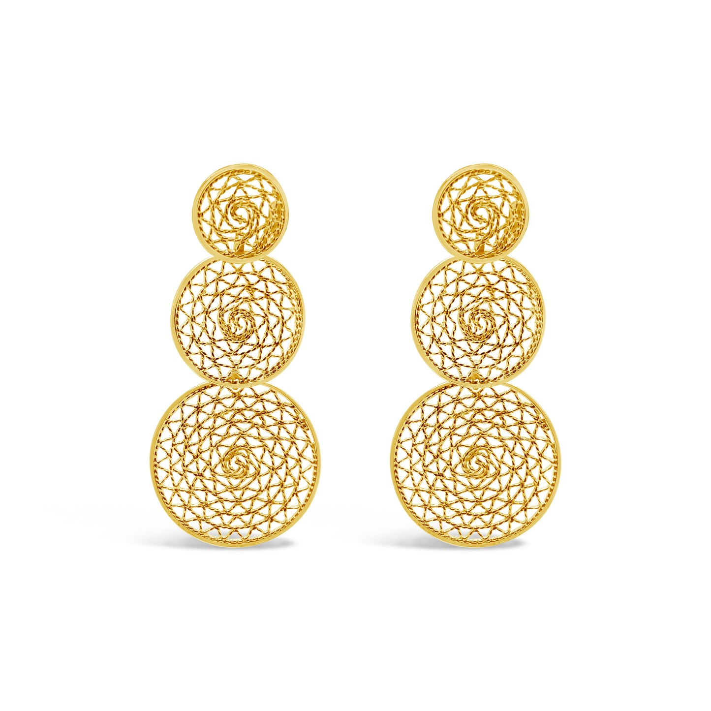 Oriental Earrings, Gold