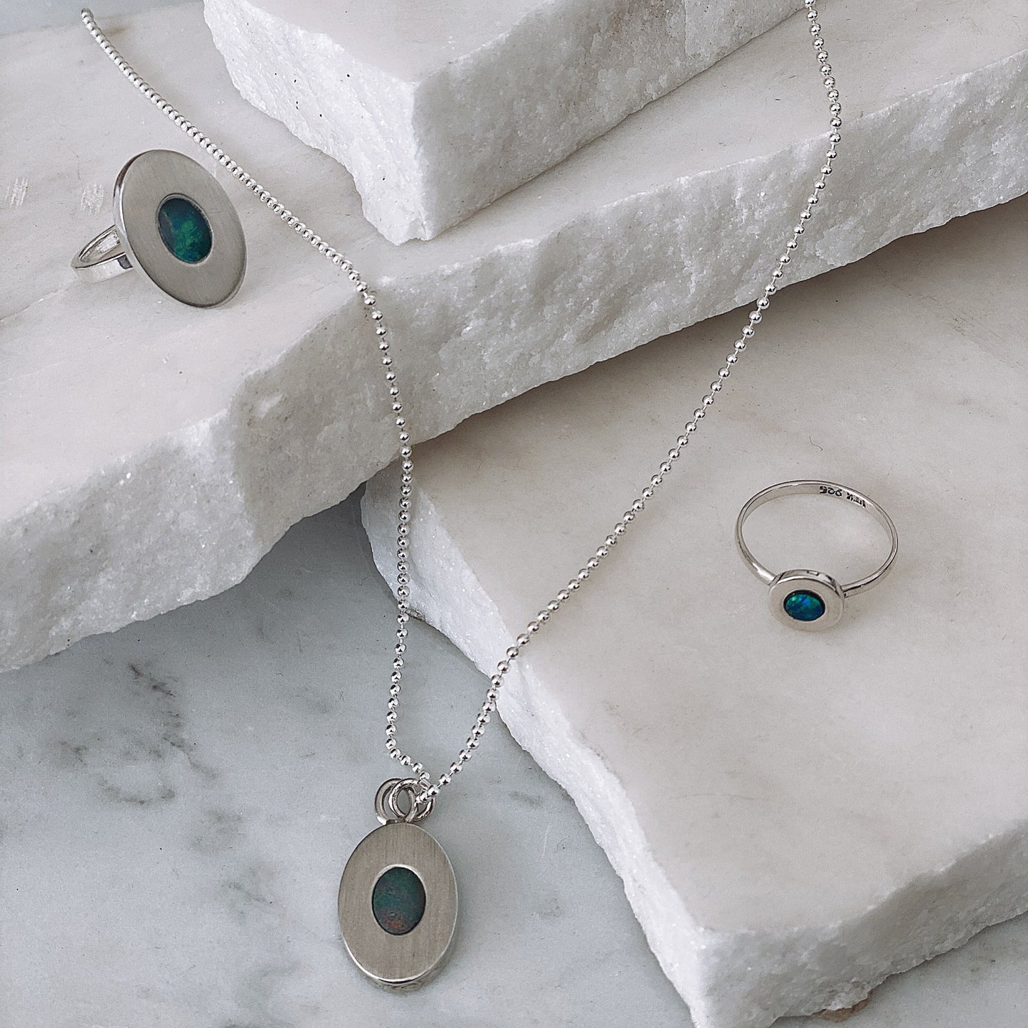 Satin Oval Opal Ring