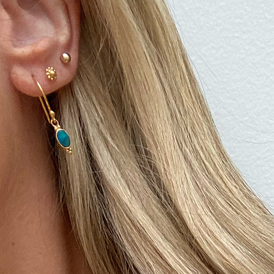 Opal Trio Earrings, Gold