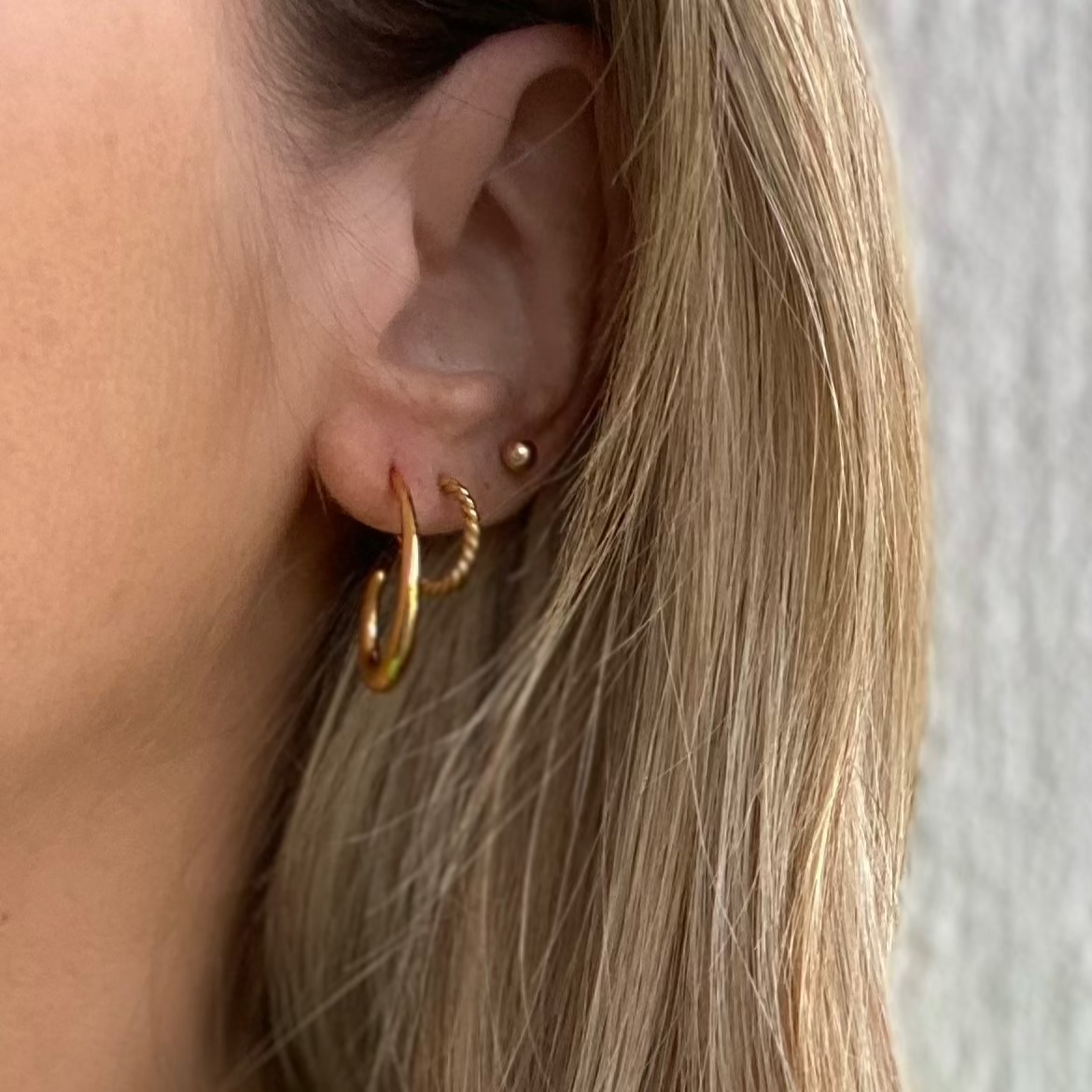 Rope Twist Hoops, Gold
