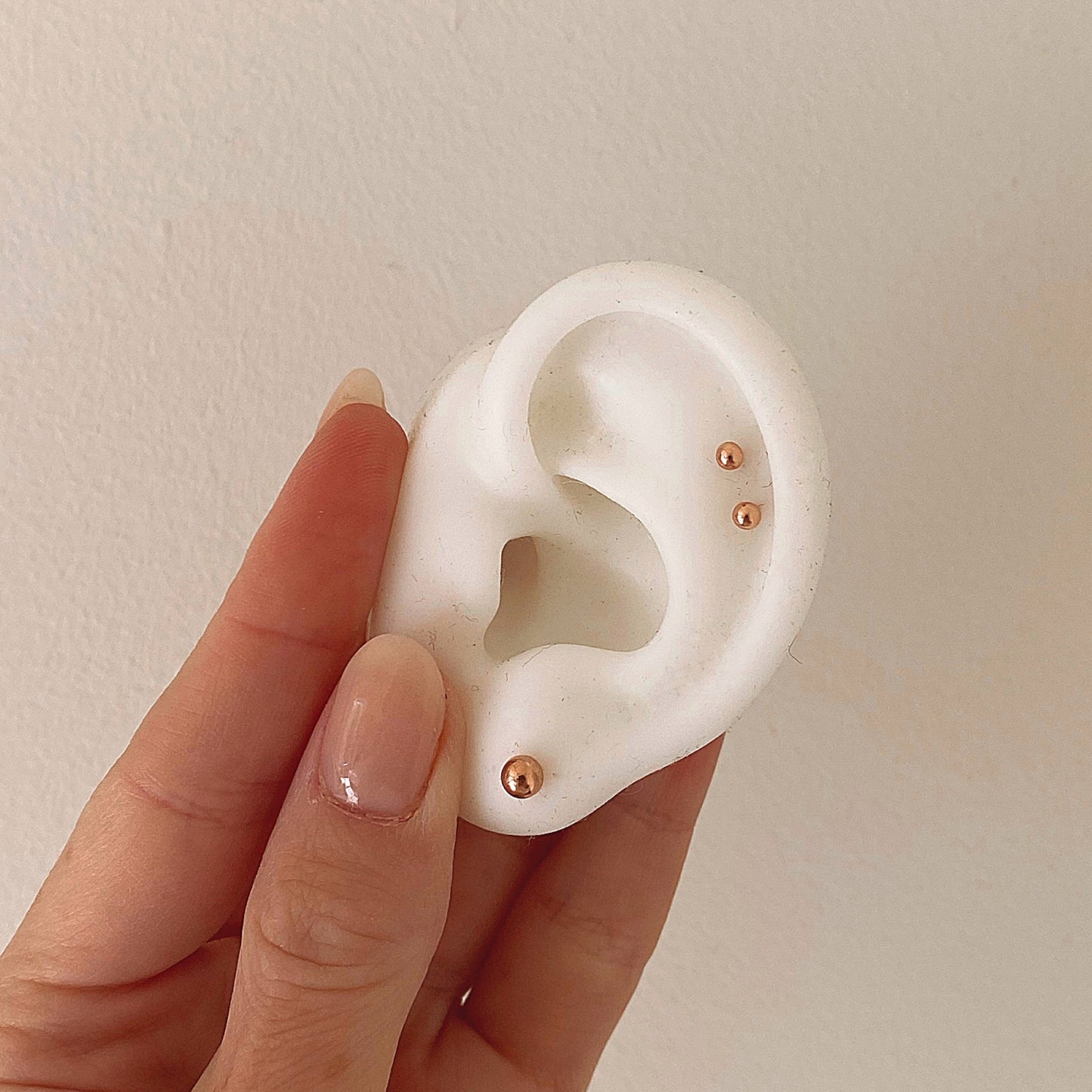 Tiny Rose Gold Ball Studs