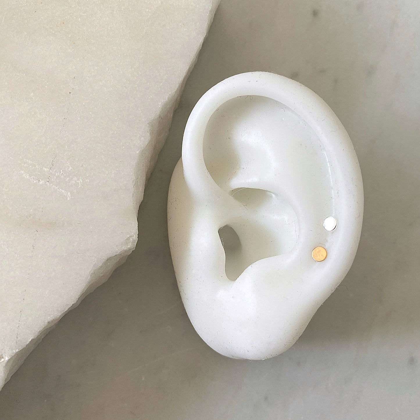Tiny Silver Dot Studs