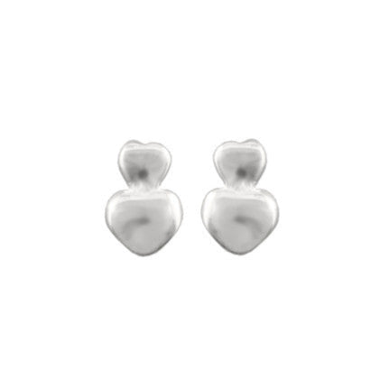 Tiny Double Heart Earrings