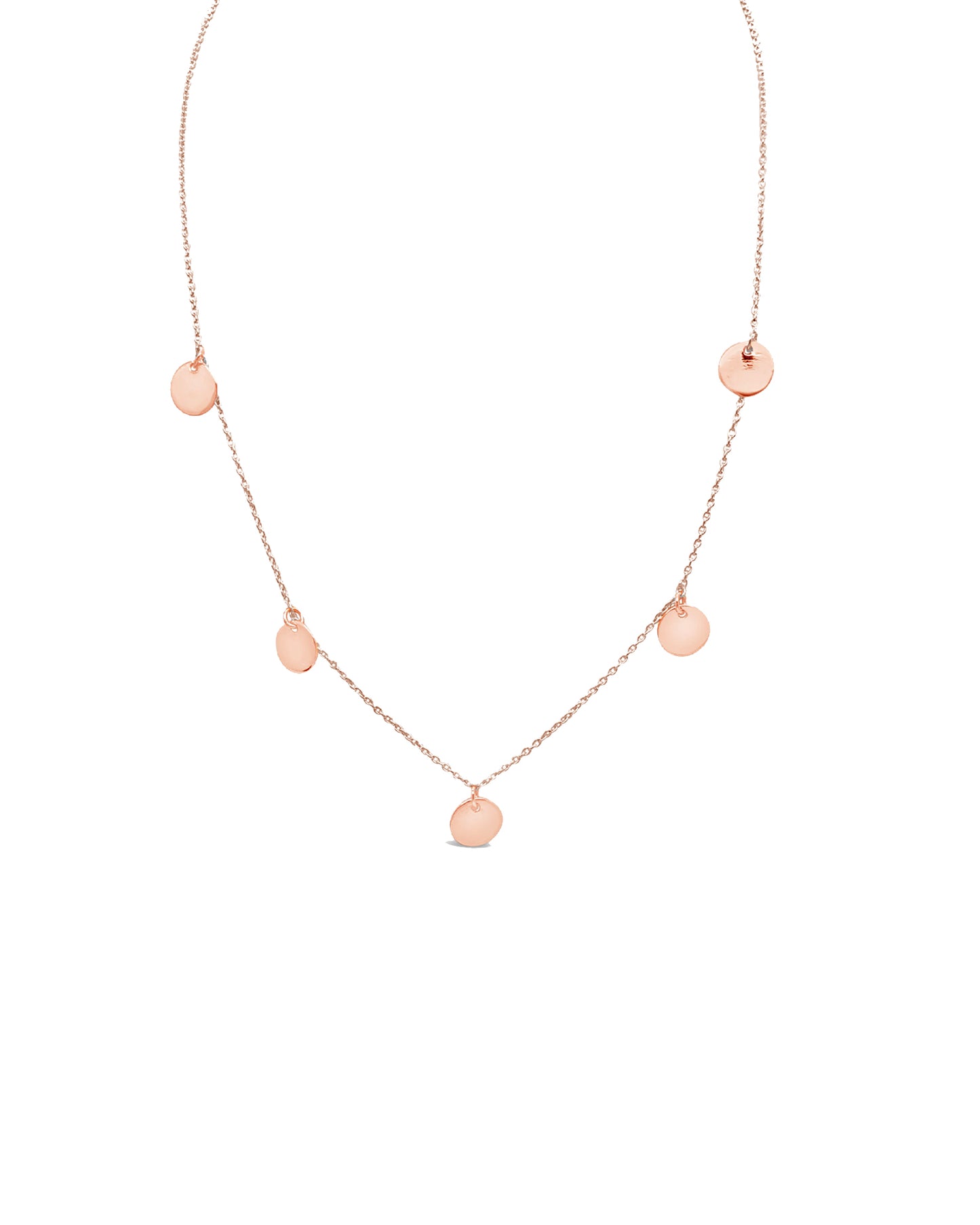 Rose Gold Multi Disc Necklace