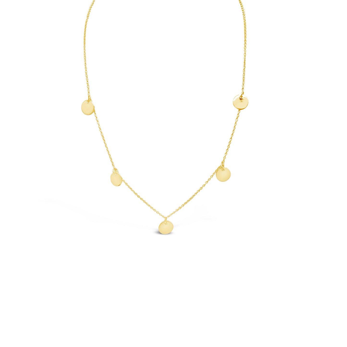 Multi Disc Necklace, Gold