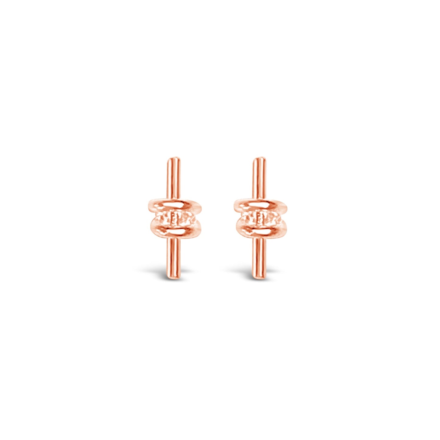 Knotted Bar Earrings Rose Gold
