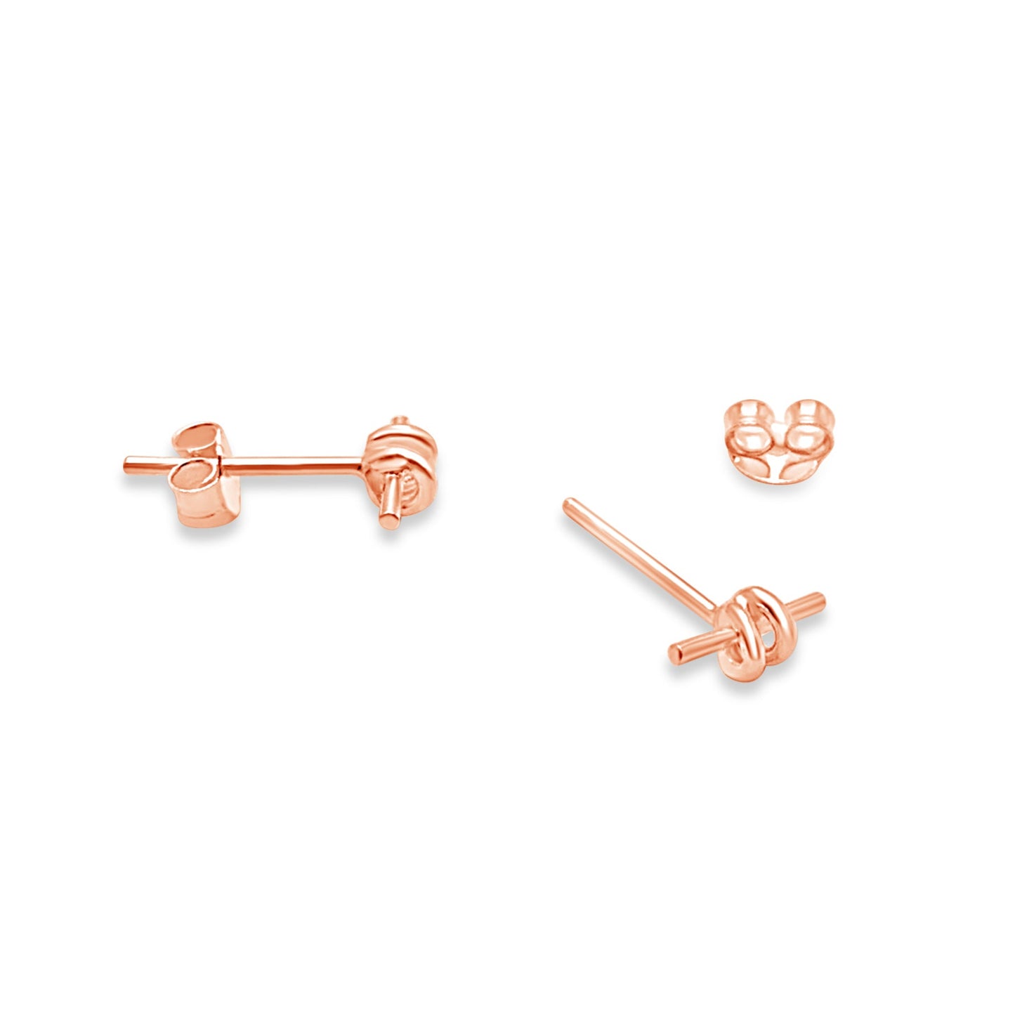 Knotted Bar Earrings Rose Gold