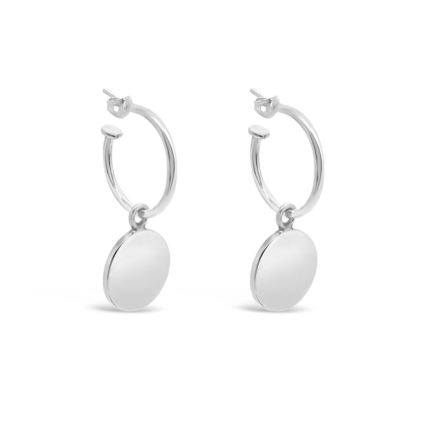 Circle Pendant Hoop Earrings