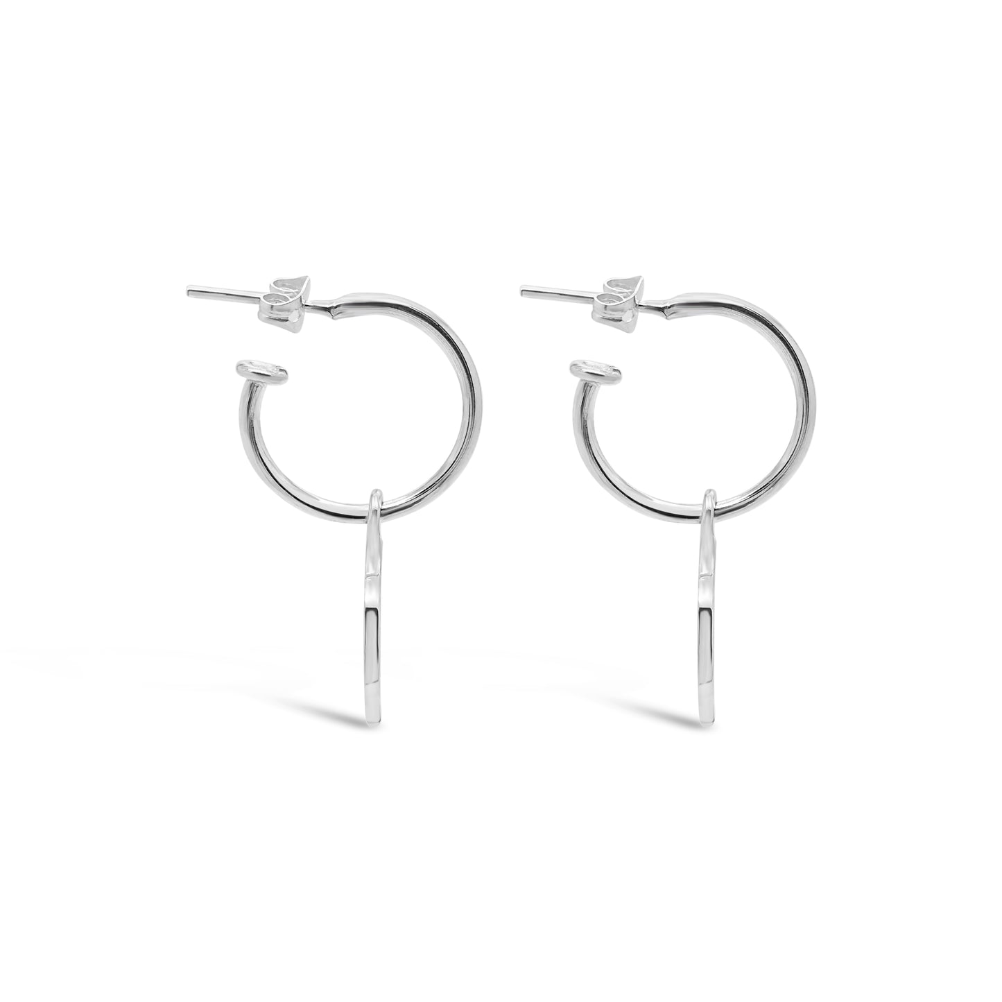 Circle Pendant Hoop Earrings