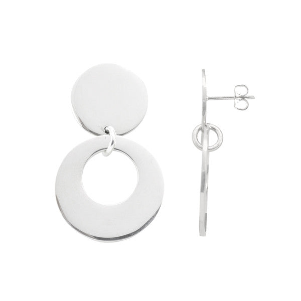 Double Circle Drop Earrings