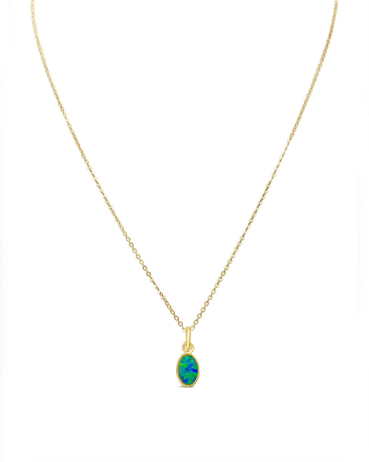 OVAL OPAL NECKLACE GOLD