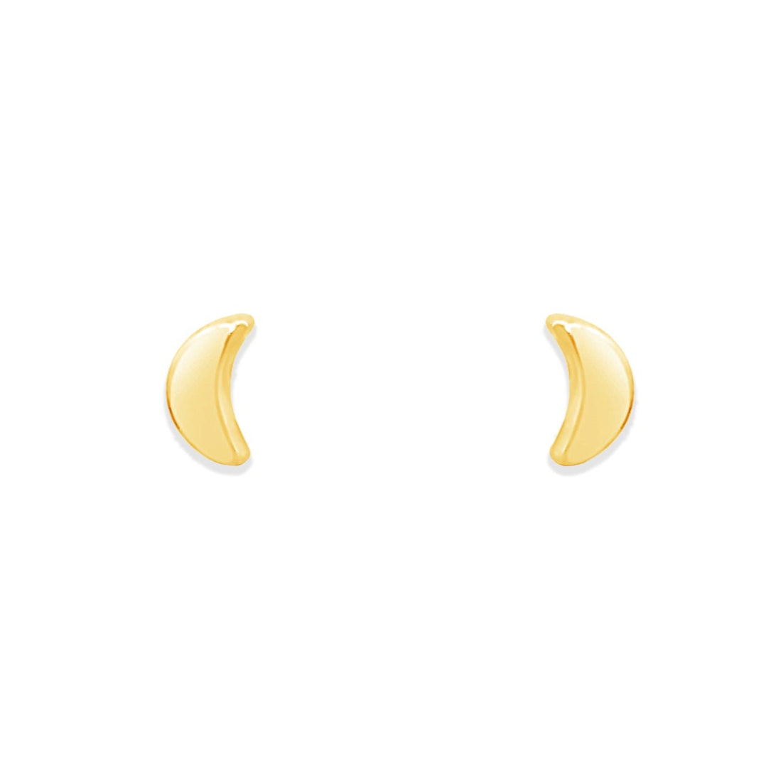 Mini Moon Earrings, Gold