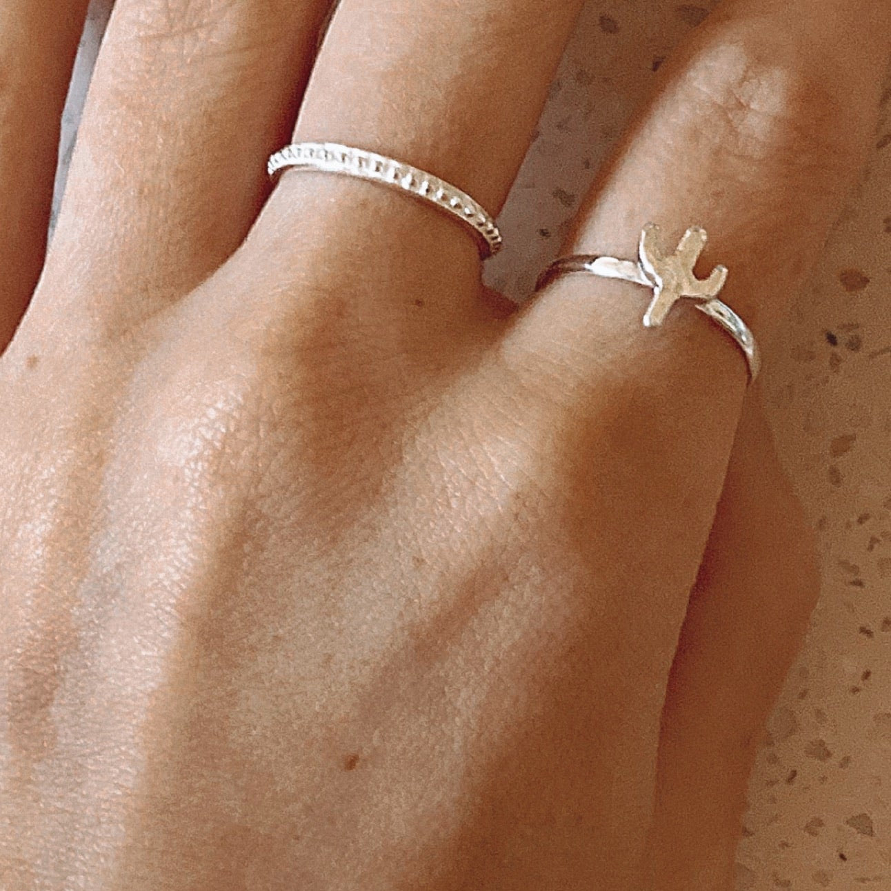 Cactus Ring Hammered