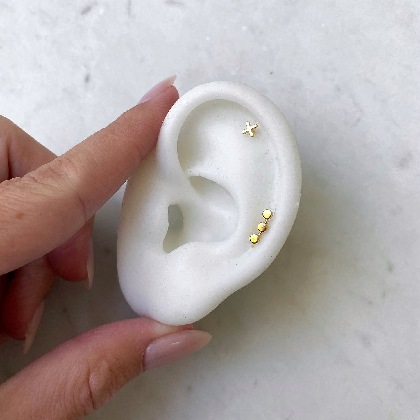 Tiny Triple Circle Ear Cuff, Gold