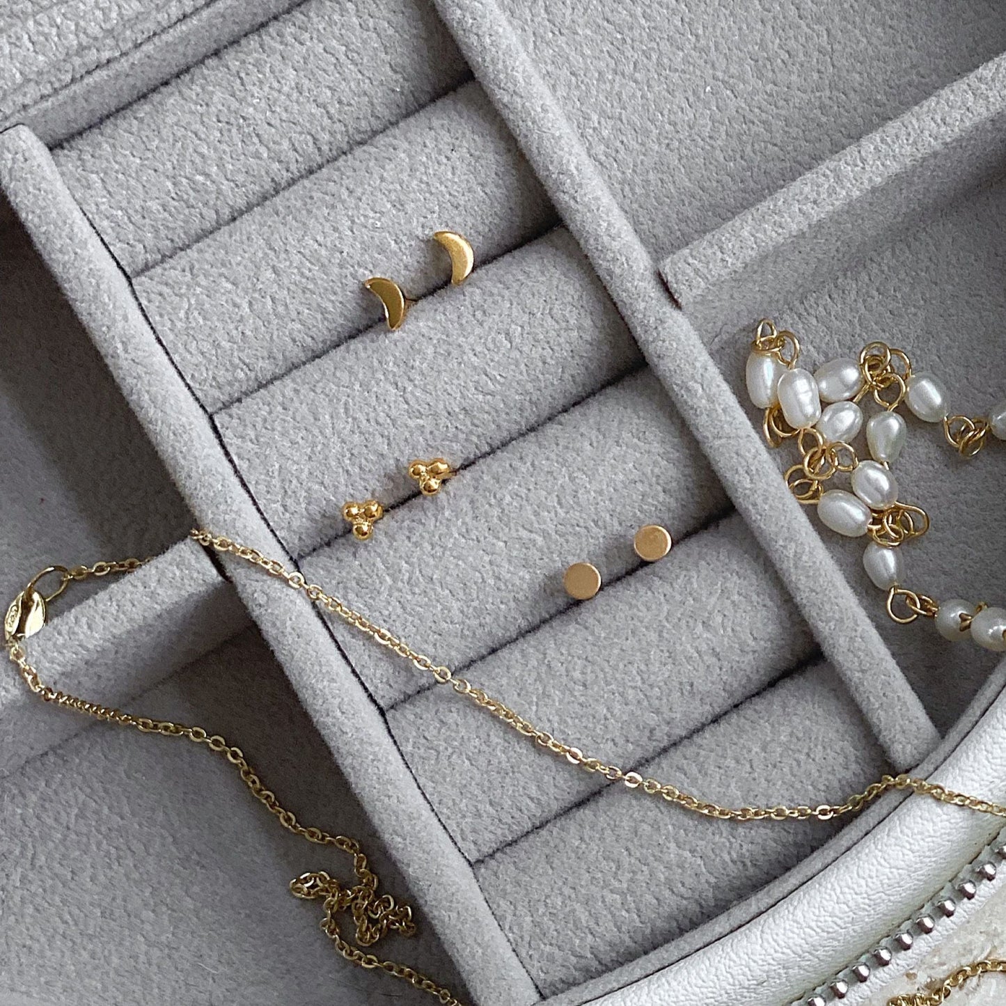Tiny Gold Dot Studs