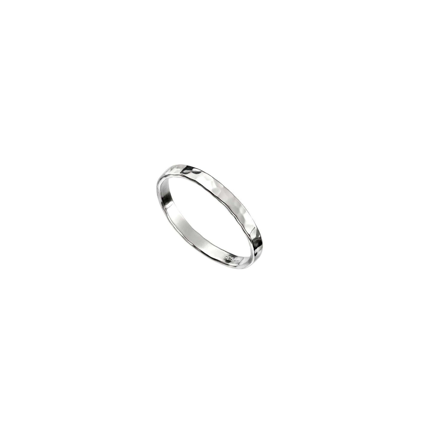 Thin Hammered Stack Ring