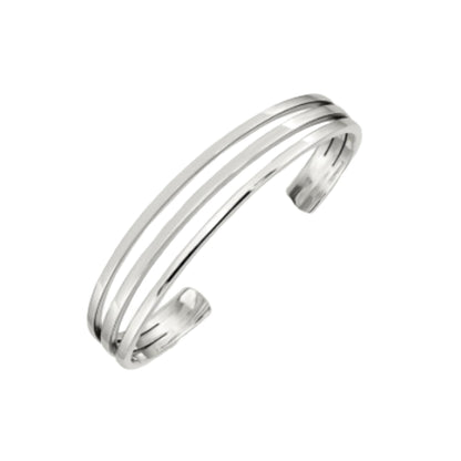 Silver bangle on a white background