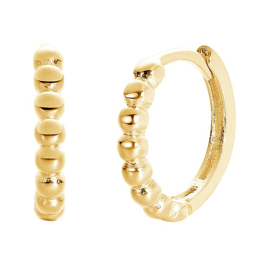 Beaded Hoop Earrings Gold