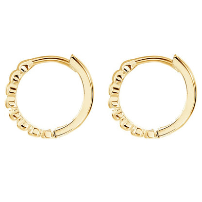 Beaded Hoop Earrings Gold