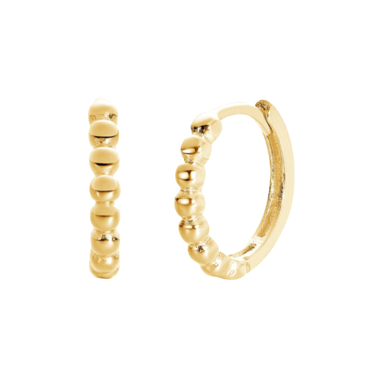 Beaded Hoop Earrings Gold