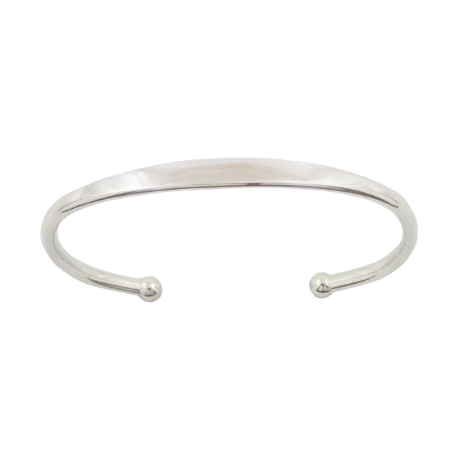 Silver bangle on a white background