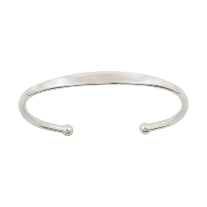 Silver bangle on a white background