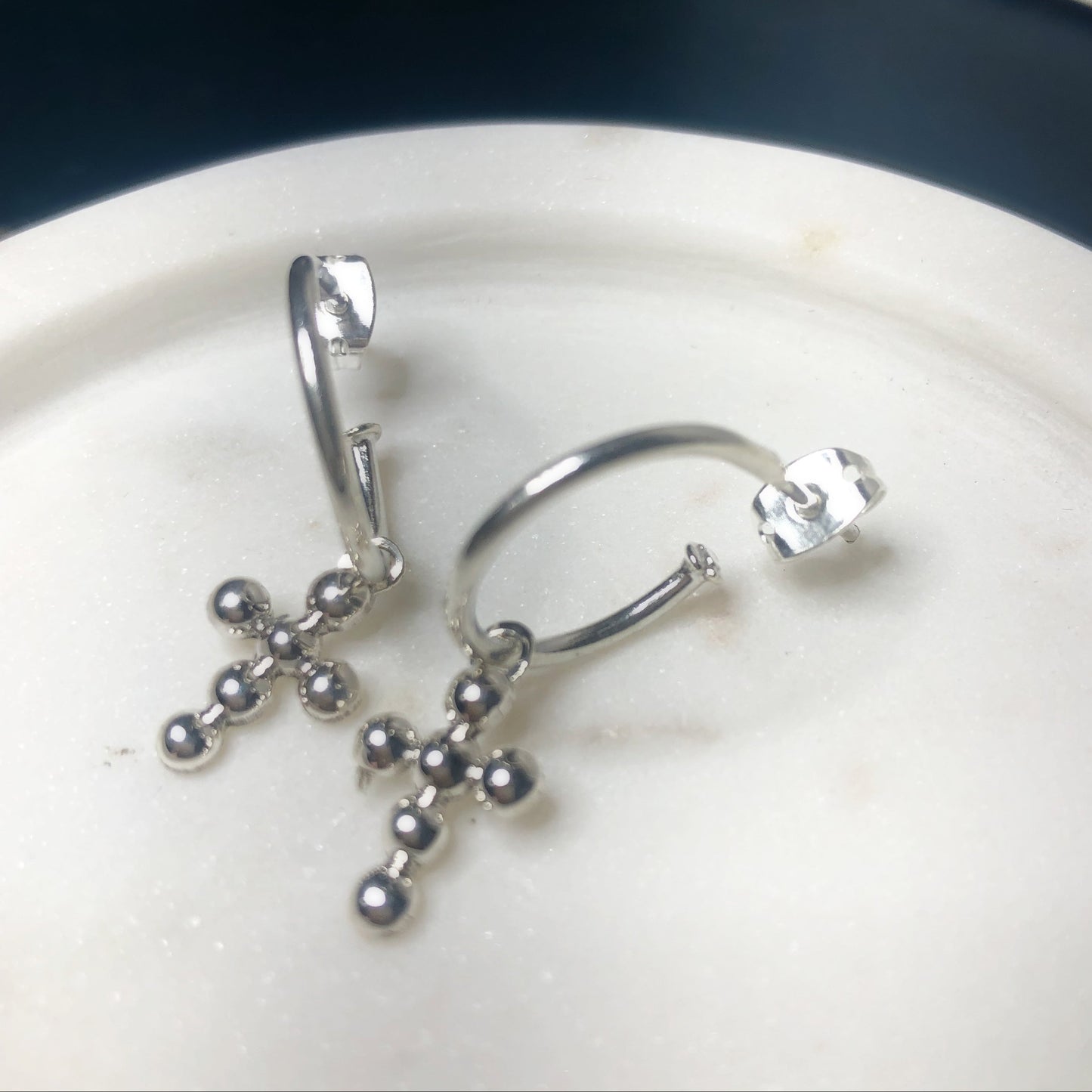 Cross Hoop Earrings