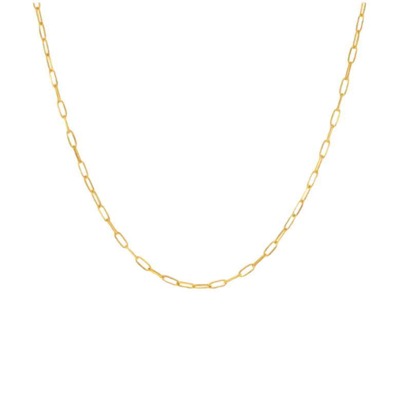 Paperclip Chain Necklace, 9ct Solid Gold
