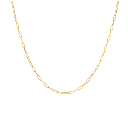 Paperclip Chain Necklace, 9ct Solid Gold