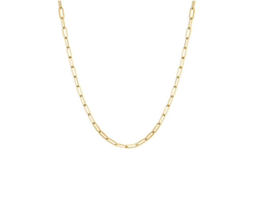 Elongated Cable Chain, Gold