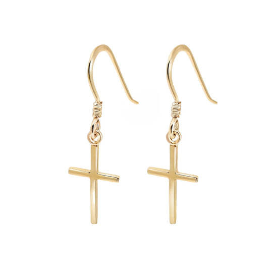 Cross Earrings Gold