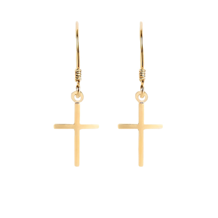 Cross Earrings Gold