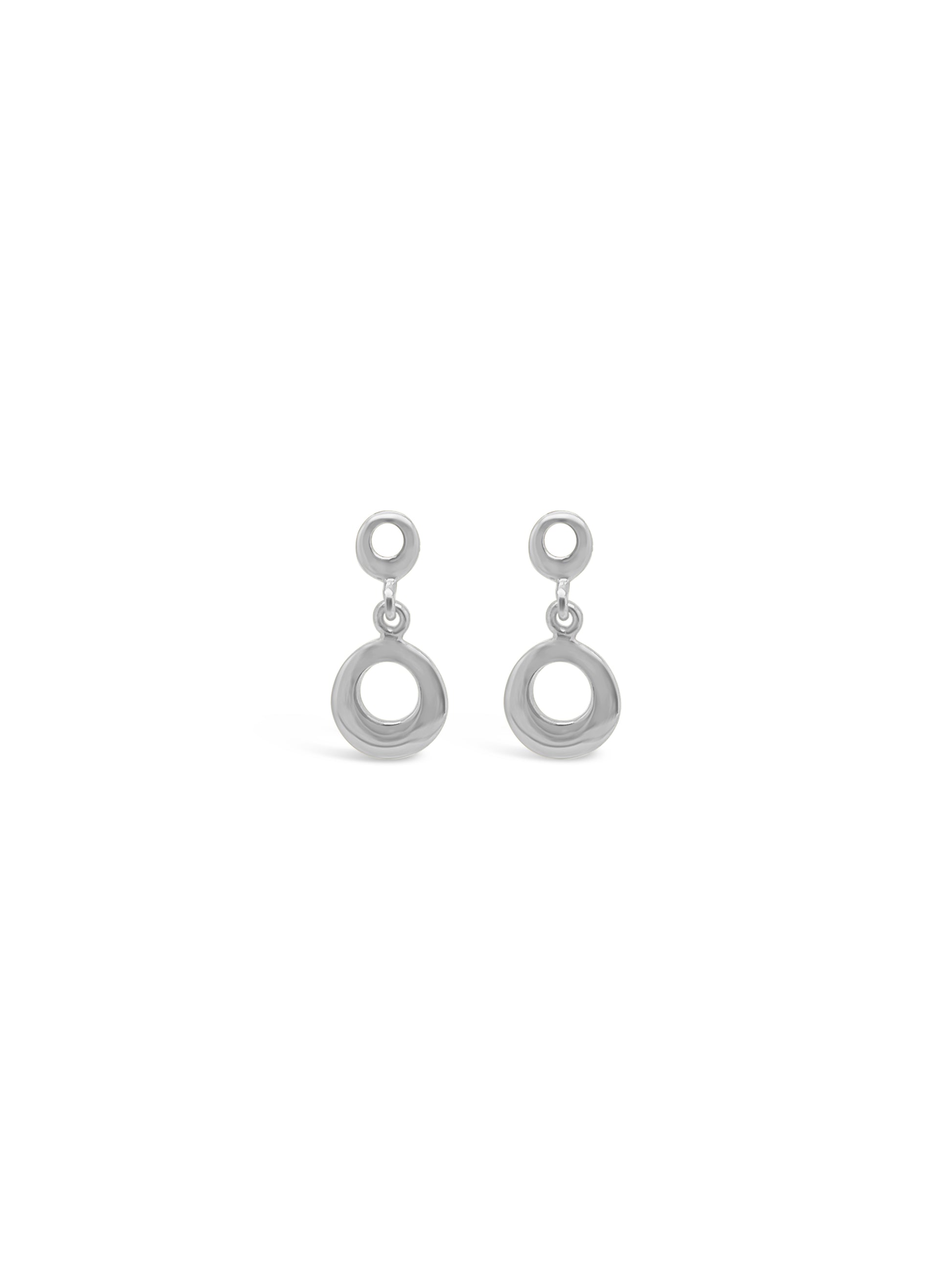 Tiny Circle Drop Earrings