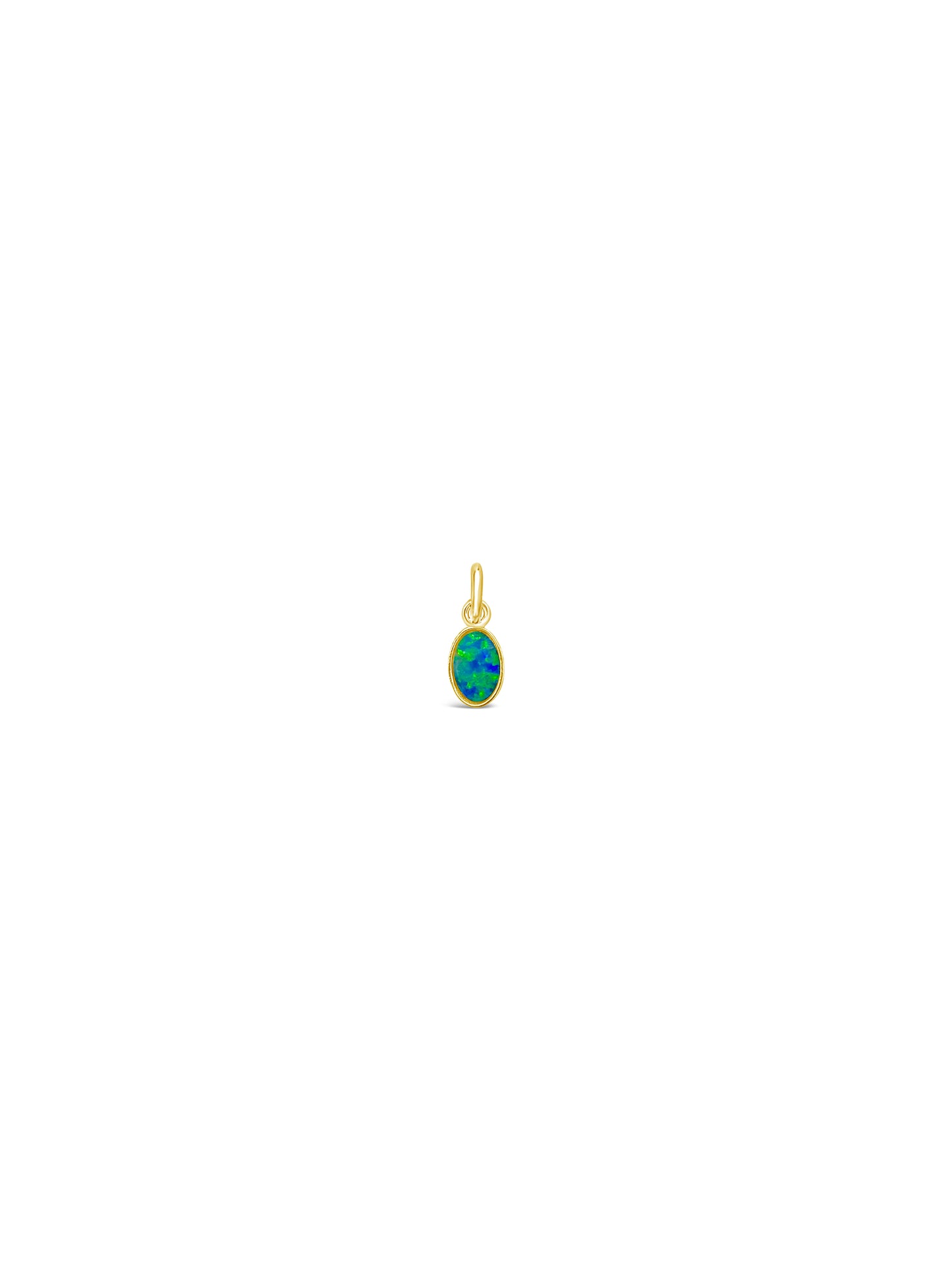 Tiny Opal Necklace, Gold