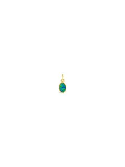 Oval Opal Charm, Gold