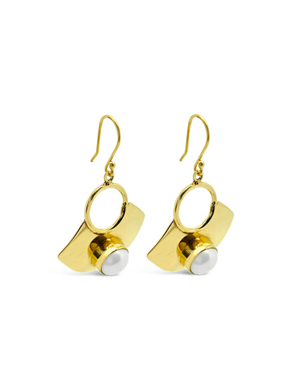 Golden Pearl Earrings